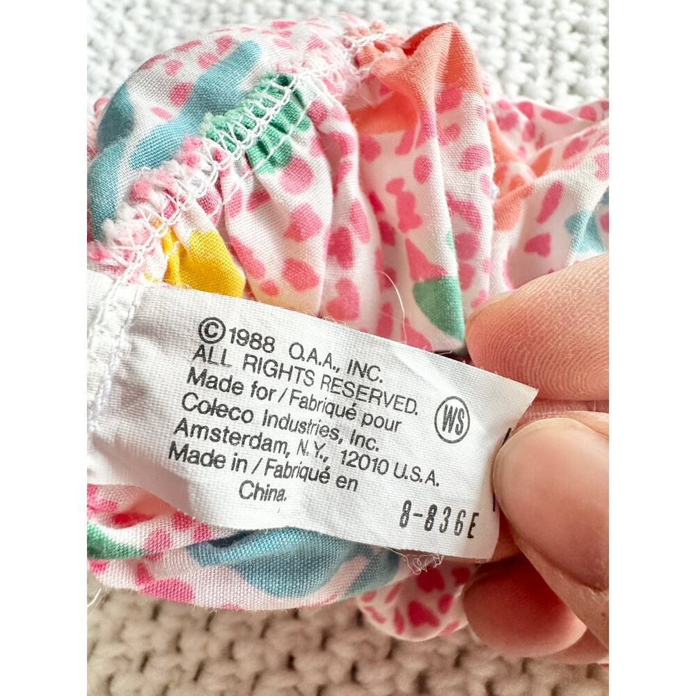 Cabbage Patch Kids 1988 Coleco Colorful Graphic Jungle Print Jumper Bonnet Set - Picture 8 of 8